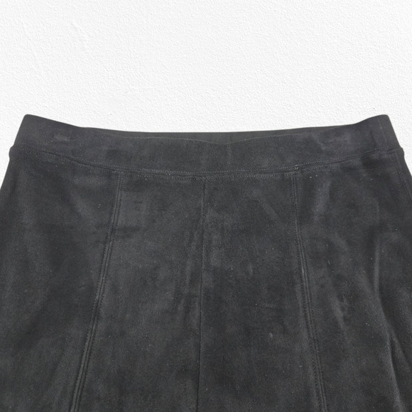 Max Mara Leisure Black Faux Suede Matte Jersey Straight Slim Pants Size Medium - Picture 4 of 8